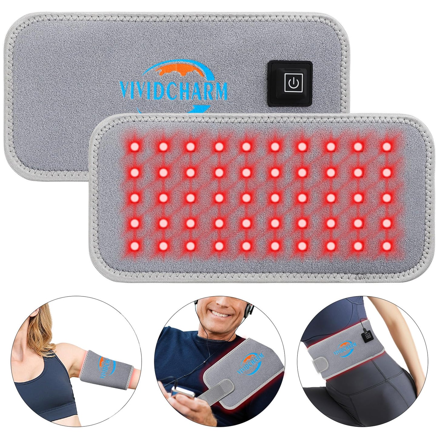 Red Light Therapy 10.6" x 5.1" Infrared Light Therapy for BodyWearable Wrap Belt for Back Knee Shoulder Waist,660nm 850nm,Relieve Muscle PainJoint InflammationInfrared Heating Pads
