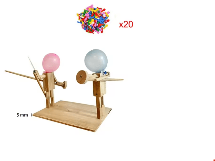 Handmade Balloon Heads Wooden Fighter Puppets - Wowza Finds