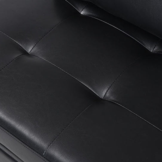 Folding Ottoman Sofa Bed BLACK