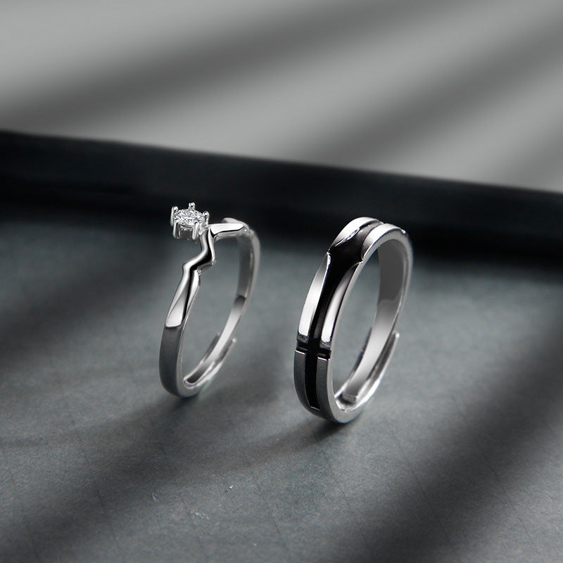 Couple Fashion Ring in Sterling Silver
