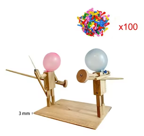 Handmade Balloon Heads Wooden Fighter Puppets - Wowza Finds