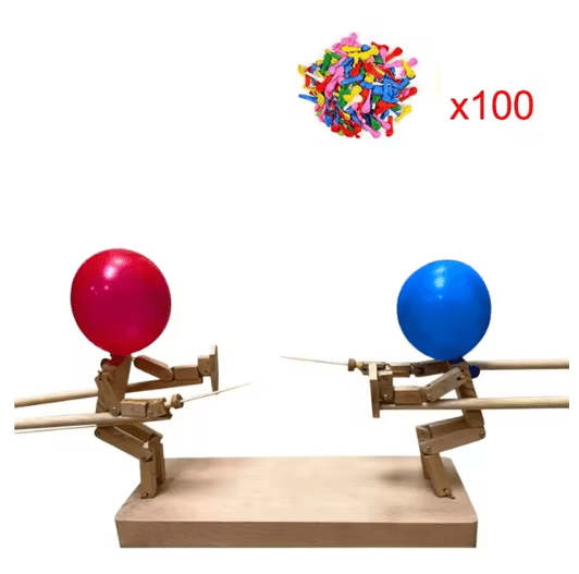 Handmade Balloon Heads Wooden Fighter Puppets - Wowza Finds
