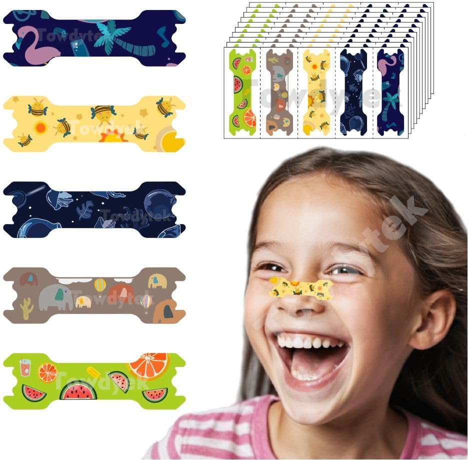 50pcs Nasal Strips for BreathingBreathing Strips for KidsNose Strips for Boys and GirlsNasal Strips for SnoringAnti Snoring Nose Clips (50 pcs)