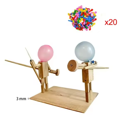 Handmade Balloon Heads Wooden Fighter Puppets - Wowza Finds